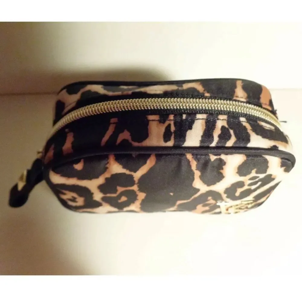 NWT Victoria's S Set 2 Pc Leopard Cosmetic Bag Duo